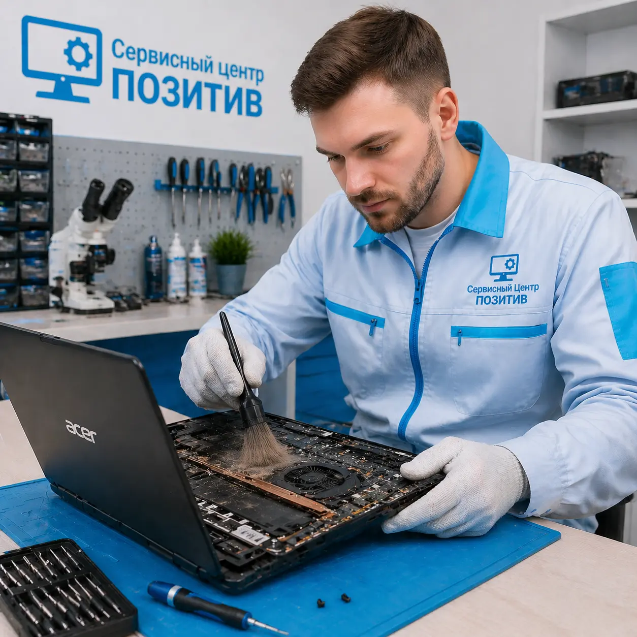 Чистка ноутбука Acer от пыли в Павловском Посаде | Замена термопасты