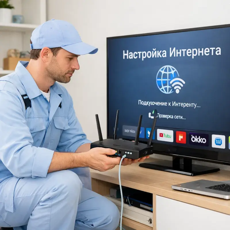 Настройка интернета на телевизоре в Павловском Посаде