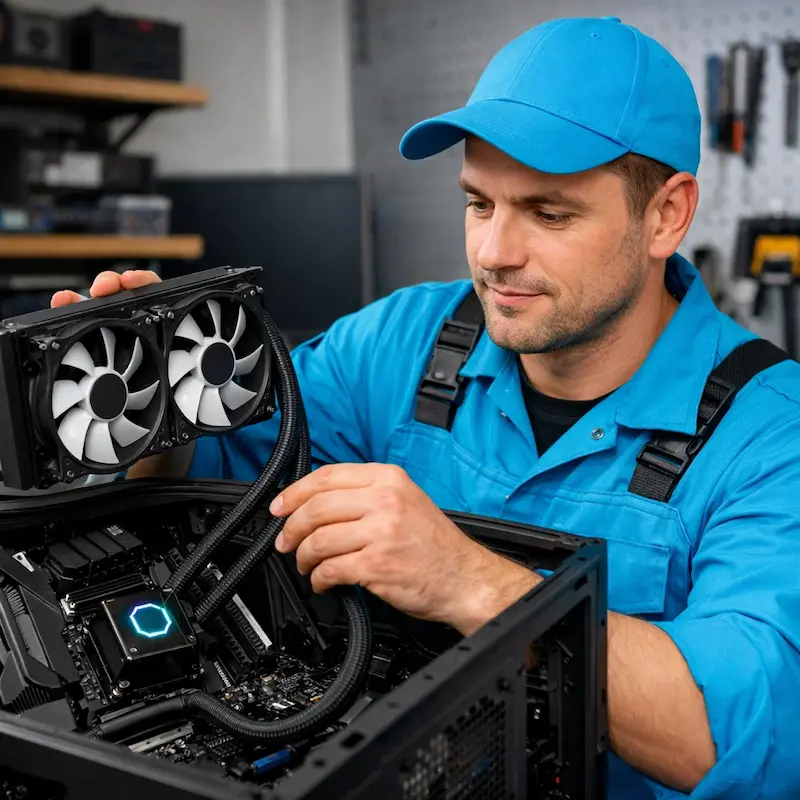 Установка водяного охлаждения на компьютер в Павловском Посаде